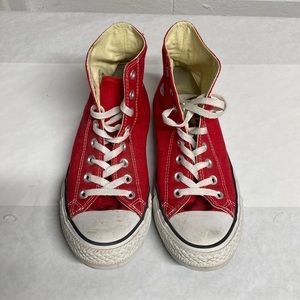 Red Converse high tops